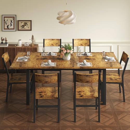 Einhomn 7-Piece Dining Room Table Set with 6 Chairs